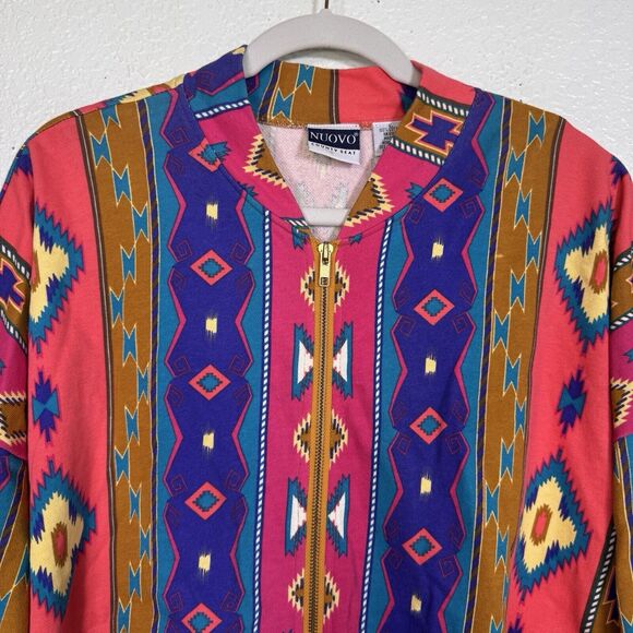 Vintage Southwest Jacket Top Women Large Western Southwestern Crop Shacket Retro - Picture 2 of 10